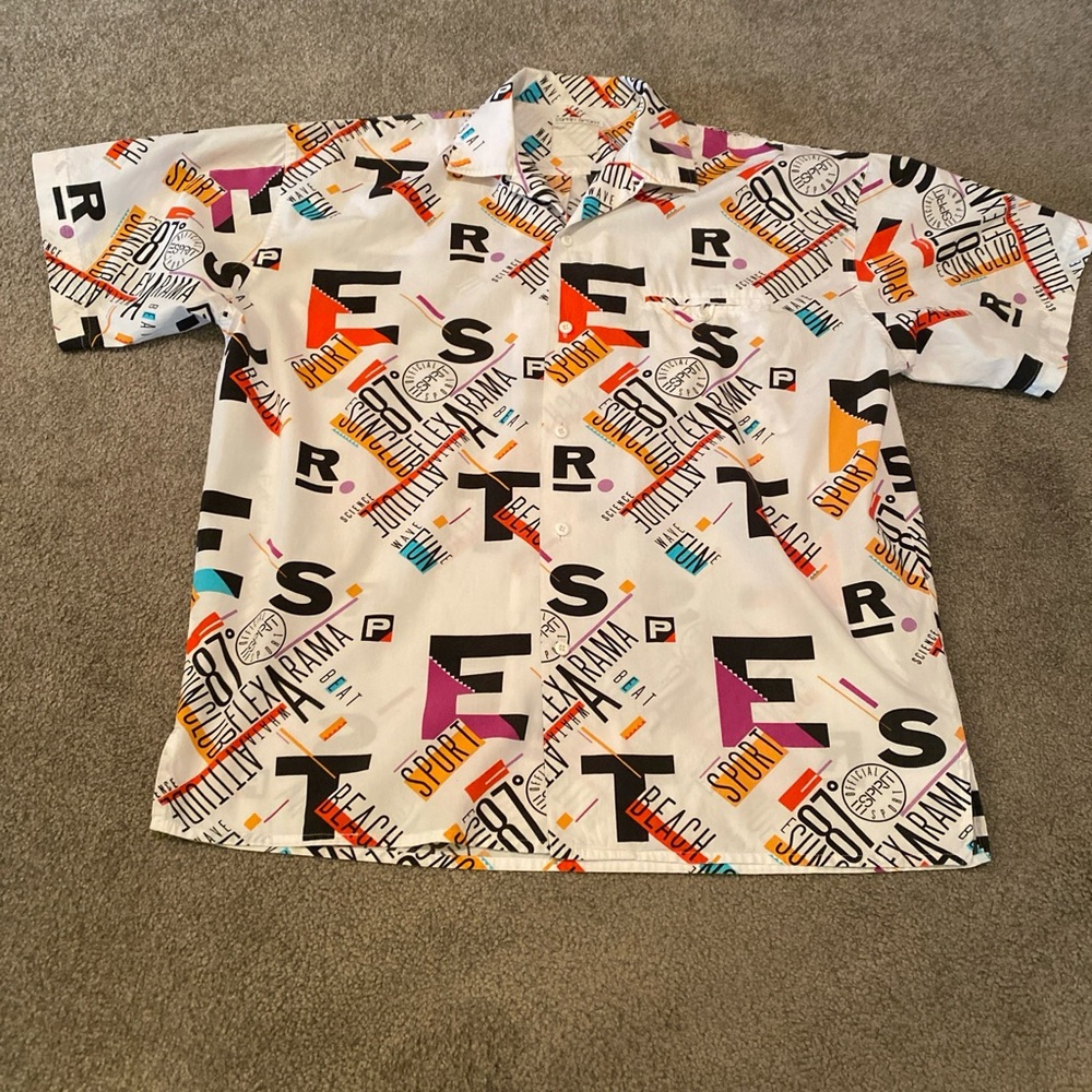 Men’s Rare Vintage Esprit Spirt Graphic Button Front Shirt size large